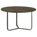 Yaritza Round Mango Wood Coffee Table Natural and Gunmetal