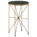 Eliska Round Green Marble Top Accent Side Table Antique Gold