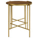 Malka 2-piece Round Wood Nesting Table Dark Brown and Gold