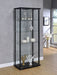 Delphinium 4-Shelf Clear Glass Curio Display Cabinet Black