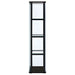 Cyclamen 4-shelf Clear Glass Curio Display Cabinet Black