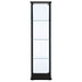 Cyclamen 4-shelf Clear Glass Curio Display Cabinet Black