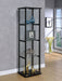 Cyclamen 4-shelf Clear Glass Curio Display Cabinet Black