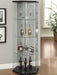 Zahavah 4-shelf Hexagonal Clear Glass Curio Cabinet Black