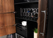 Borman 2-door Home Bar Cabinet Wine Storage Walnut and Black