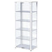 Aero 5-shelf Display Curio Cabinet with LED Lighting White
