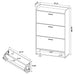 Denia 3-tier Engineered Wood Shoe Cabinet White