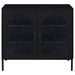 Jess 2-door Arched Fluted Glass Accent Cabinet Black
