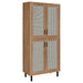 Teller 80-inch 4-door Tall Shoe Storage Cabinet Natural Oak