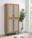 Teller 80-inch 4-door Tall Shoe Storage Cabinet Natural Oak