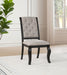 Phelps Upholstered Dining Side Chair Tan Distressed Noir (Set of 2)