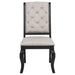 Phelps Upholstered Dining Side Chair Tan Distressed Noir (Set of 2)