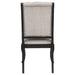 Phelps Upholstered Dining Side Chair Tan Distressed Noir (Set of 2)