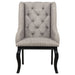 Phelps Upholstered Dining Arm Chair Tan Distressed Noir (Set of 2)