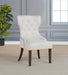 Baney Fabric Upholstered Dining Side Chair Cream and Dark Oak