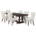 Ridgewell 7-piece Rectangular Trestle Dining Set Dark Oak