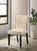 Dermott Upholstered Parson Dining Side Chair Cream (Set of 2)