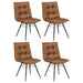 Aiken Faux Leather Upholstered Dining Side Chair Saddle Brown (Set of 4)