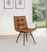 Aiken Faux Leather Upholstered Dining Side Chair Saddle Brown (Set of 4)