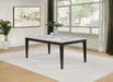 Averill 72-inch Rectangular White Marble Top Dining Table Coffee Bean