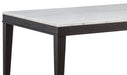 Averill 72-inch Rectangular White Marble Top Dining Table Coffee Bean