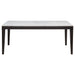 Averill 7-piece White Marble Top Dining Set Dark Grey and Coffee Bean