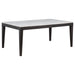 Averill 7-piece White Marble Top Dining Set Dark Grey and Coffee Bean