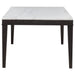 Averill 7-piece White Marble Top Dining Set Dark Grey and Coffee Bean