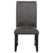 Averill Faux Leather Upholstered Dining Side Chair Dark Grey (Set of 2)