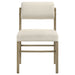 Kehoe Upholstered Dining Side Chair Cream and Natural Oak (Set of 2)