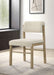 Kehoe Upholstered Dining Side Chair Cream and Natural Oak (Set of 2)