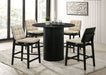 Hamlyn 5-piece Round Wood Counter Height Dining Set Cream and Black