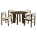 Strouse 5-piece Dining Set Cream and Walnut