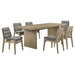 Decker 7-piece 82-inch Rectangular Dining Set Grey and Natural Oak