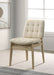 Redbridge Velvet Upholstered Side Chair Cream and Natural Oak (Set of 2)