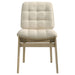 Redbridge Velvet Upholstered Side Chair Cream and Natural Oak (Set of 2)