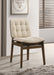Redbridge Velvet Upholstered Side Chair Cream and Walnut (Set of 2)