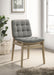 Redbridge Velvet Upholstered Side Chair Grey and Natural Oak (Set of 2)