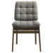 Redbridge Velvet Upholstered Side Chair Grey and Walnut (Set of 2)