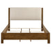 Adderley Eastern King Wood Panel Bed Cream and Warm Brown