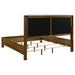 Adderley Eastern King Wood Panel Bed Cream and Warm Brown