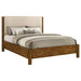 Adderley California King Wood Panel Bed Cream and Warm Brown