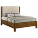 Adderley Queen Wood Panel Bed Cream and Warm Brown