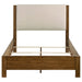 Adderley Queen Wood Panel Bed Cream and Warm Brown