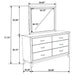 Valen 6-drawer Bedroom Dresser and Mirror Light Taupe