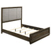 Atlas 64-inch Queen Upholstered Panel Bed Grey and Dark Oak