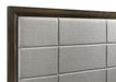 Atlas 64-inch Queen Upholstered Panel Bed Grey and Dark Oak