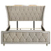Lorient California King LED Upholstered Bed Ivory and Camel