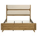Bennett 78-inch Eastern King Upholstered Panel Bed Cream and Light Oak