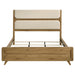 Bennett 78-inch California King Upholstered Panel Bed Cream and Light Oak